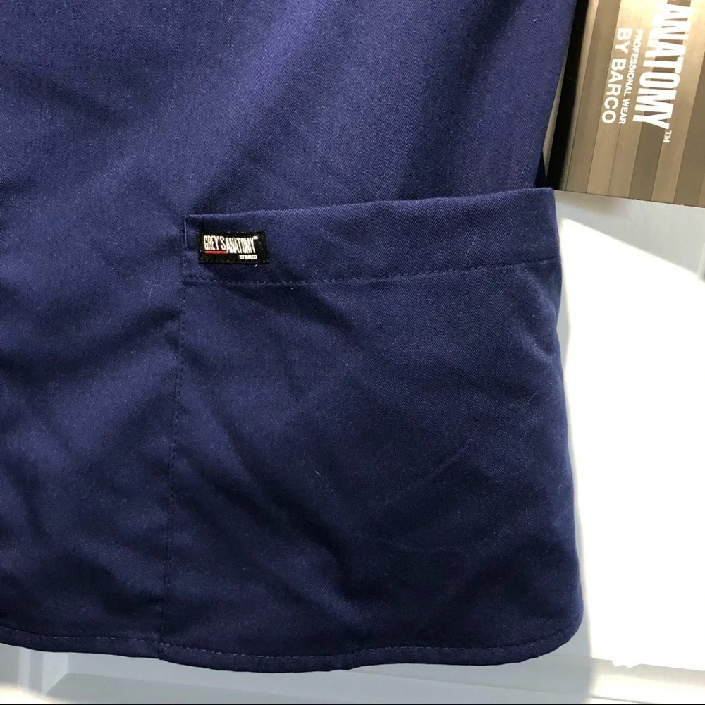 Grey's Anatomy™ by Barco 3-Pocket Modern Fit Mock Wrap Scrub Navy Top XS_5